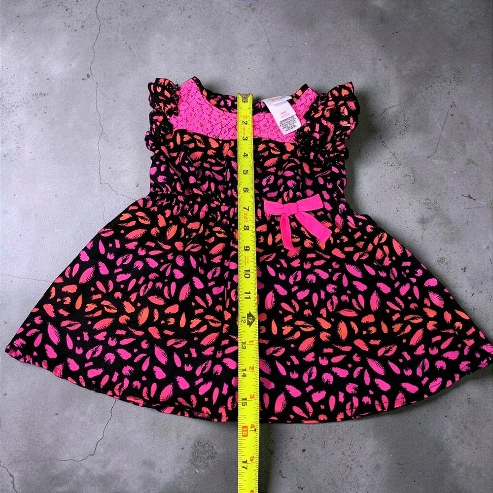 Vintage Circo Baby Girl Dress 18M Black Pink‎ Lace Floral Party Sun Dress Target